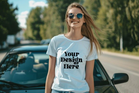 Download 5000 Crewneck Women White T-shirt Mockup - Premium Bundle