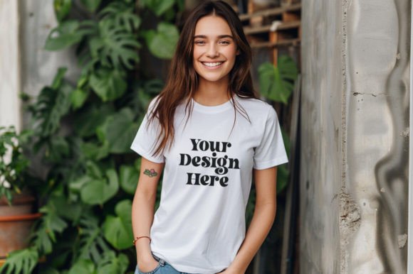 Download Women T Shirt Mock Up,White Gildan 5000 - Premium Resources