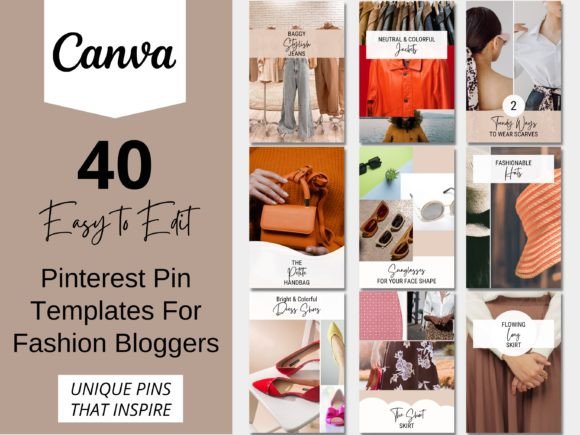 Download Fashion Blogger Pinterest Pin Templates - Premium Resources