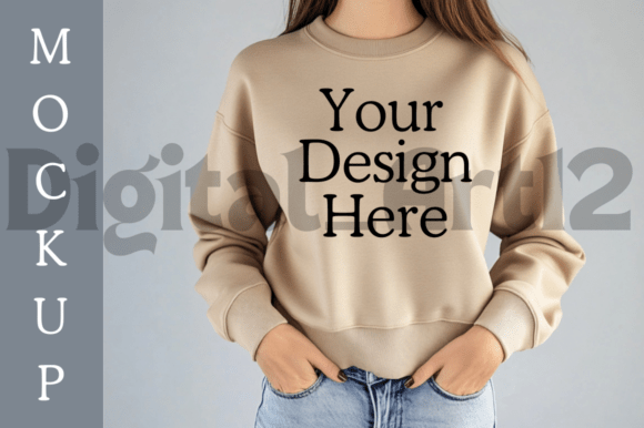 Download Gildan Woman Sweatshirt Mockup Design - Premium Bundle