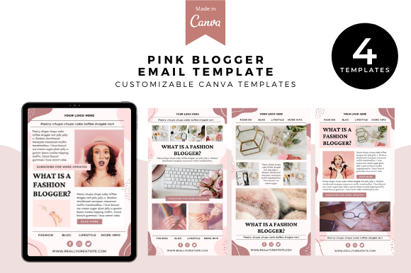 Download Pink Fashion Blogger Email Canva - Premium Resources